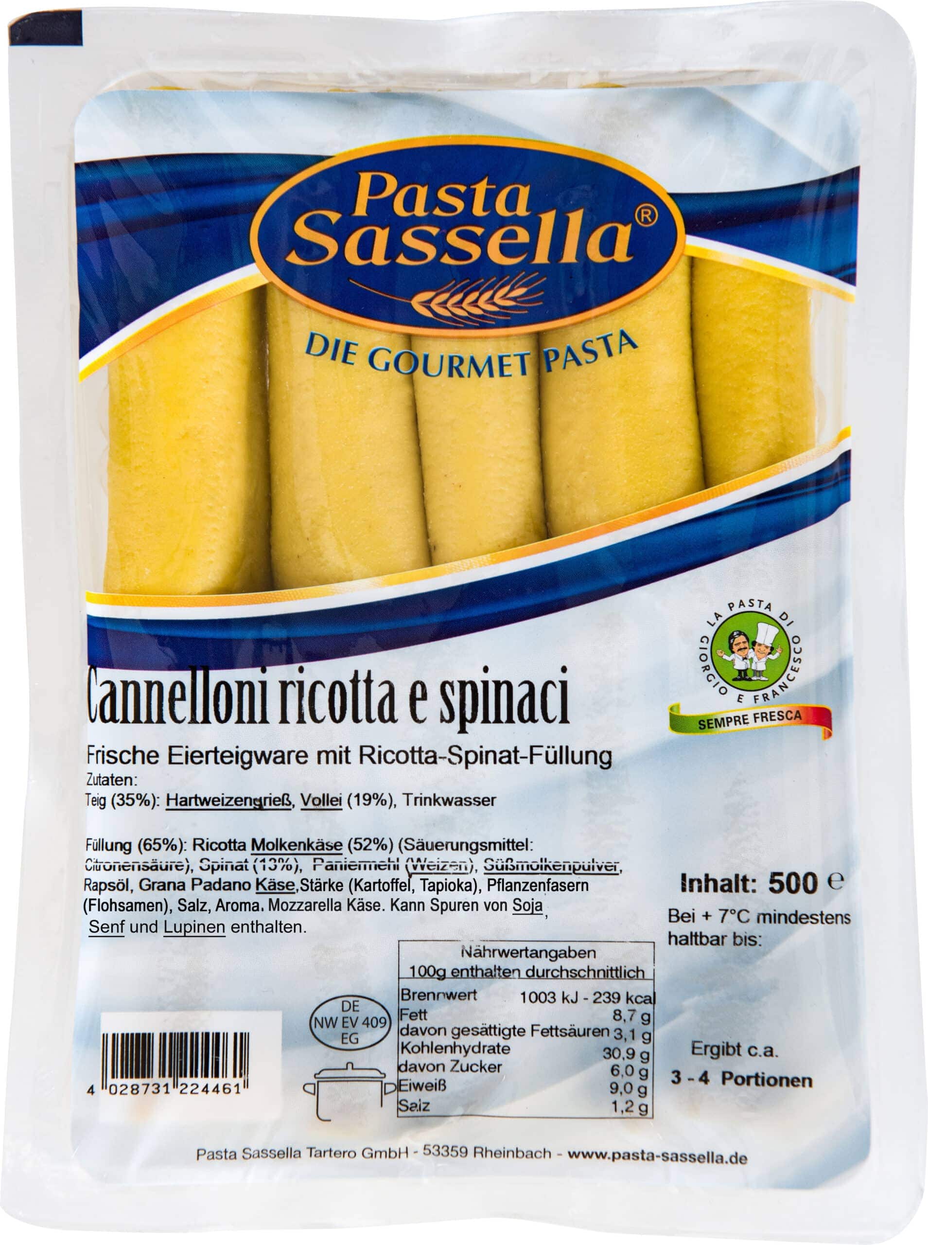 Cannelloni ricotta e spinaci Frische Eierteigware mit scaled 1