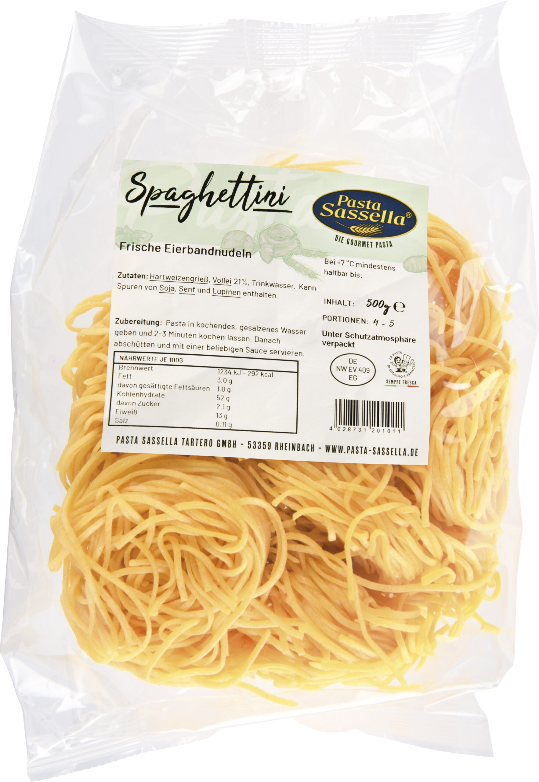 Spaghettini Frische Eierbandnudeln 500g scaled 1